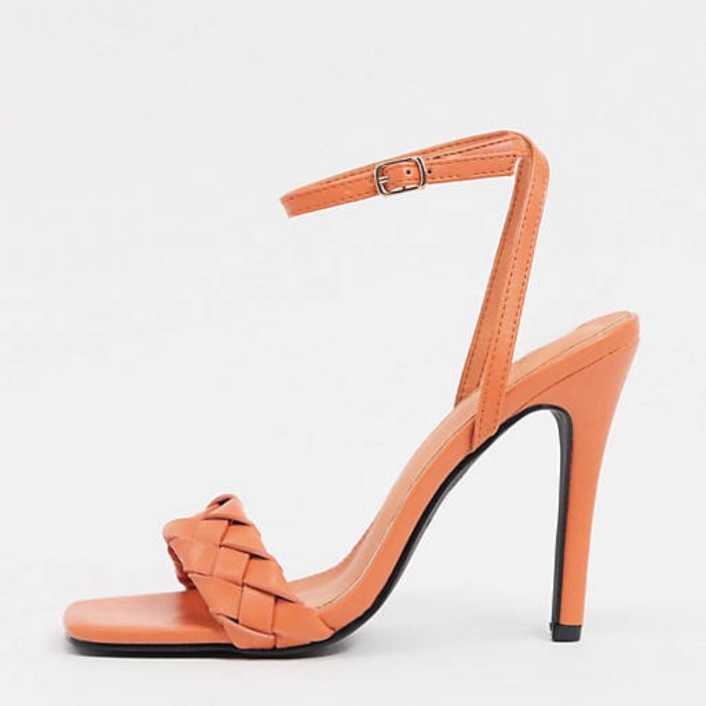 RAID Judy braided heeled sandals in burnt orange